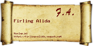 Firling Alida névjegykártya